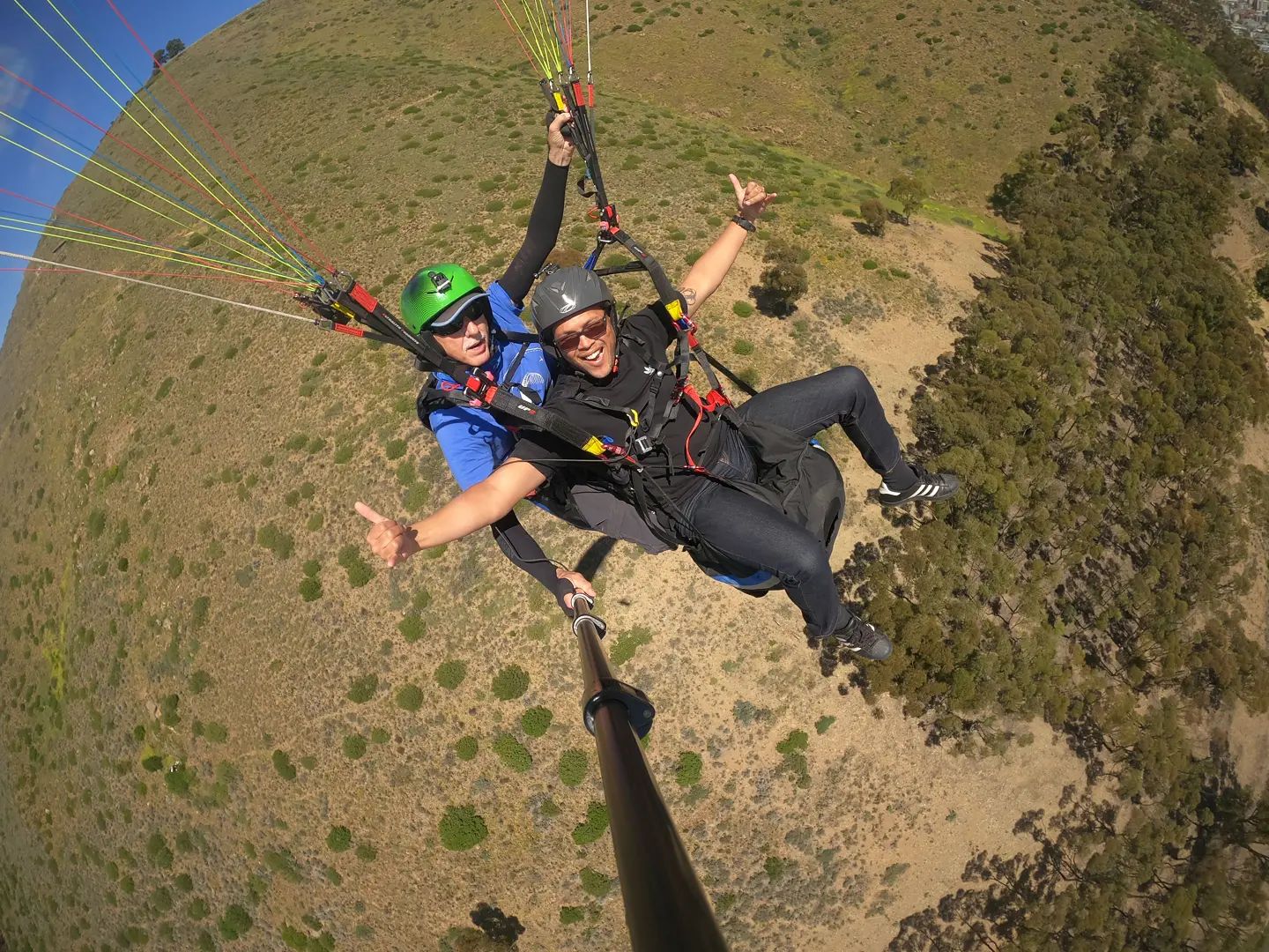 Paragliding over Cape Town from Signal Hill with panoramic views of Table Mountain and the Atlantic Ocean Paragliding over Cape Town from Signal Hill with panoramic views of Table Mountain and the Atlantic Ocean