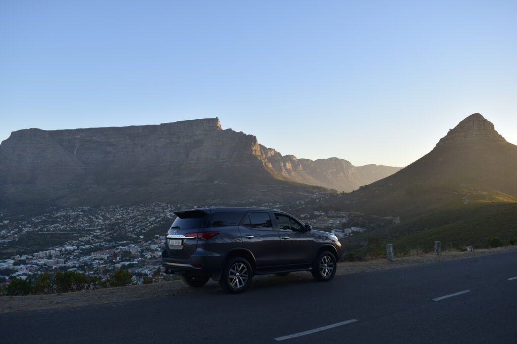 Table Mountain with FCM Tours vehicle in theforeground